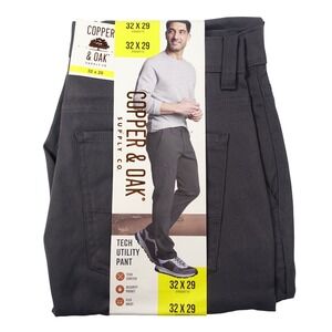 Copper and Oak Supply Co Utility Pants Men 32x29 Gray Straight Fit Tech